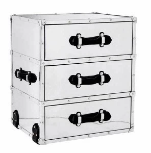 Комод с 3 ящиками без ножек металлический 66х58 см Eichholtz EICHHOLTZ ДИЗАЙНЕРСКИЕ 00-3882409 Серебро