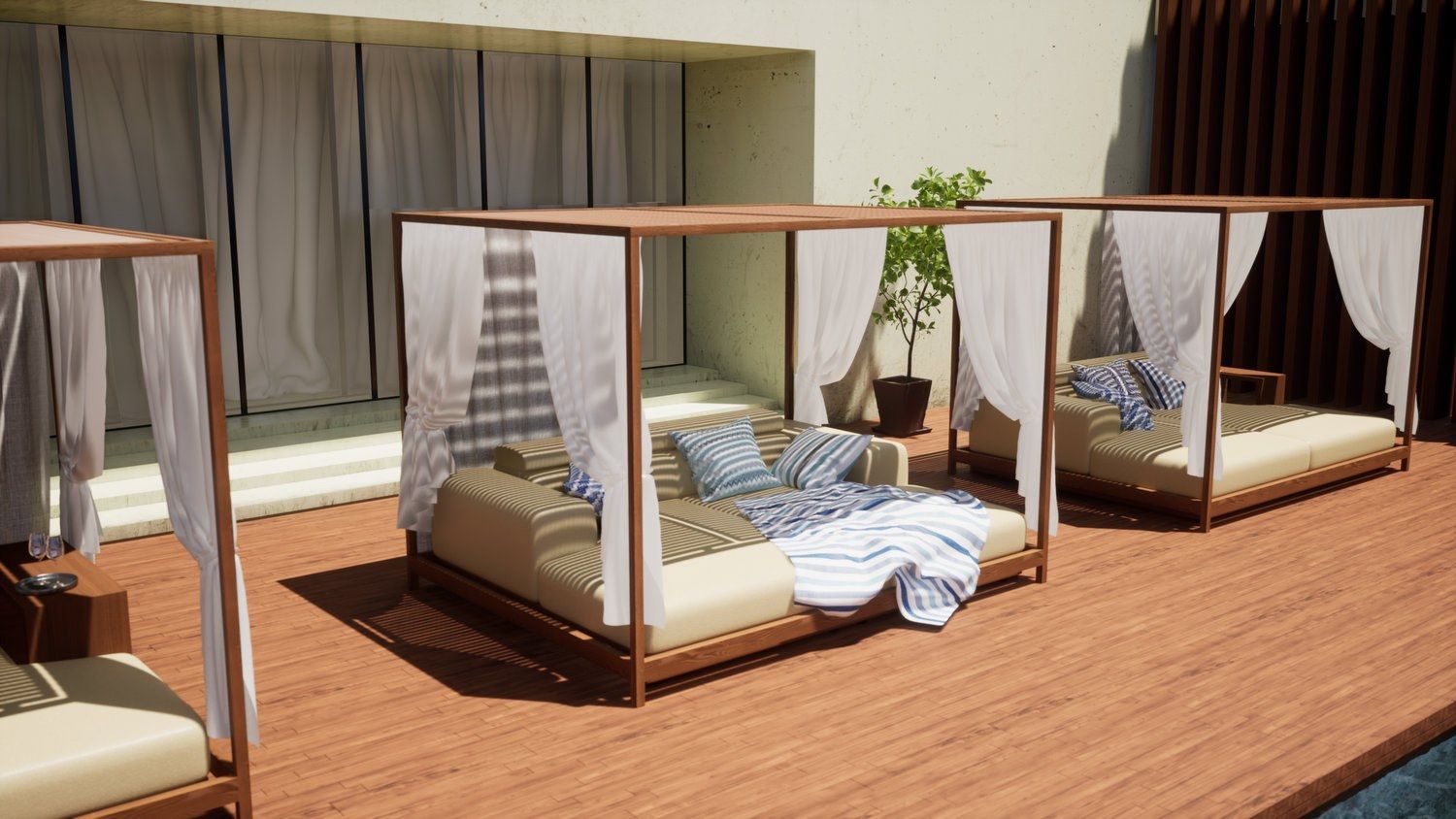 Садовая кровать с навесом iroko с солнцезащитным козырьком Formitalia Piera ARCH-00130055 - Вид №2