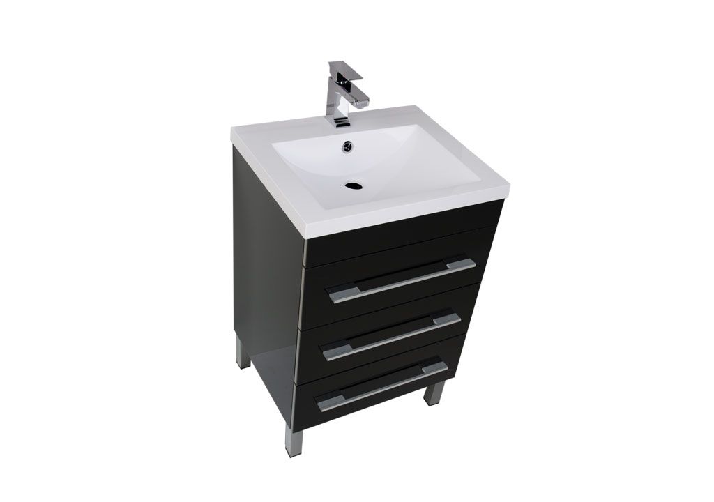 Тумба под раковину Aquanet Верона 58 черный (напольная 3 ящика) sun-id-270473 - Вид №2