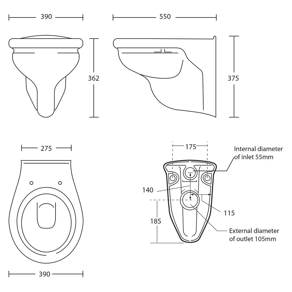 IMSR102 Кастрюля Bergier Wall Hung Bergier Imperial  - Вид №2