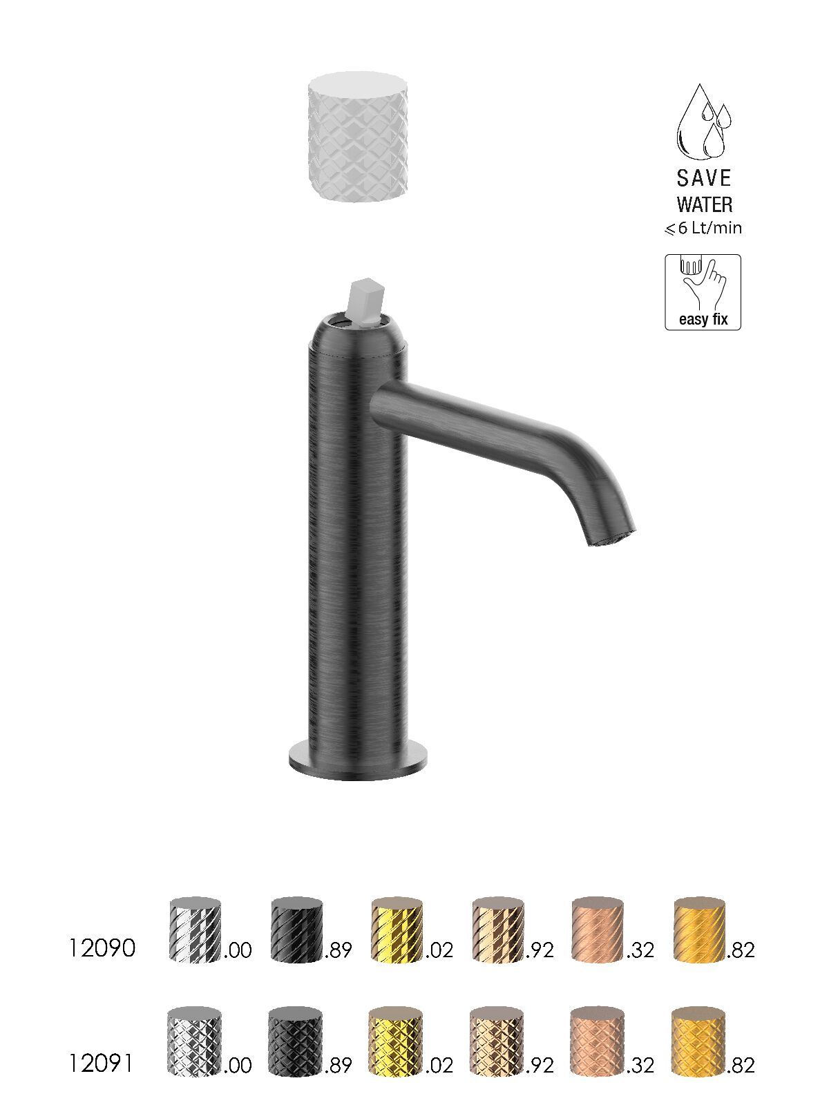 Однорычажный смеситель для раковины с автоматическим сливом Rubinetterie Frattini Pepe XLS ARCH-00096674 - Вид №10