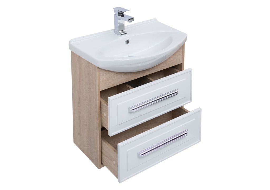 Тумба с раковиной Aquanet Остин 65 дуб сонома/белый 0020091000177677 - Вид №3
