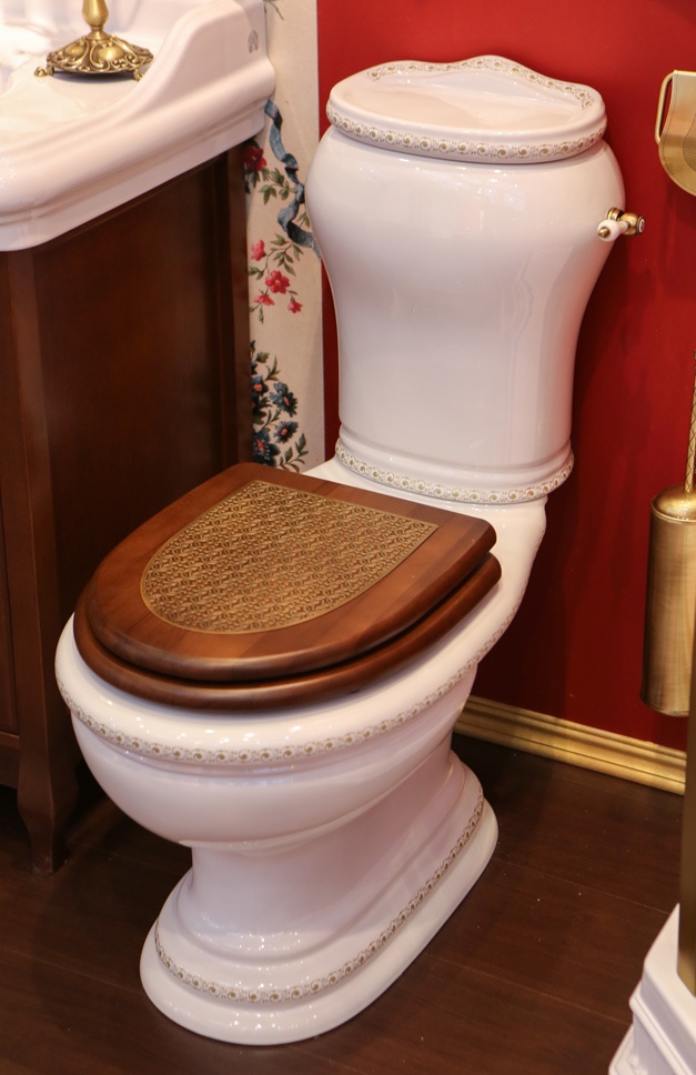 ML.MLD-25.701.BI/ML.MLD-25.708.BI/ML.OLV-29.012/ML.OLV-29.015/ML.RIC-29.040.BI.DO Компакт унитаз с бачком Золотистый Migliore  Италия  - Вид №6