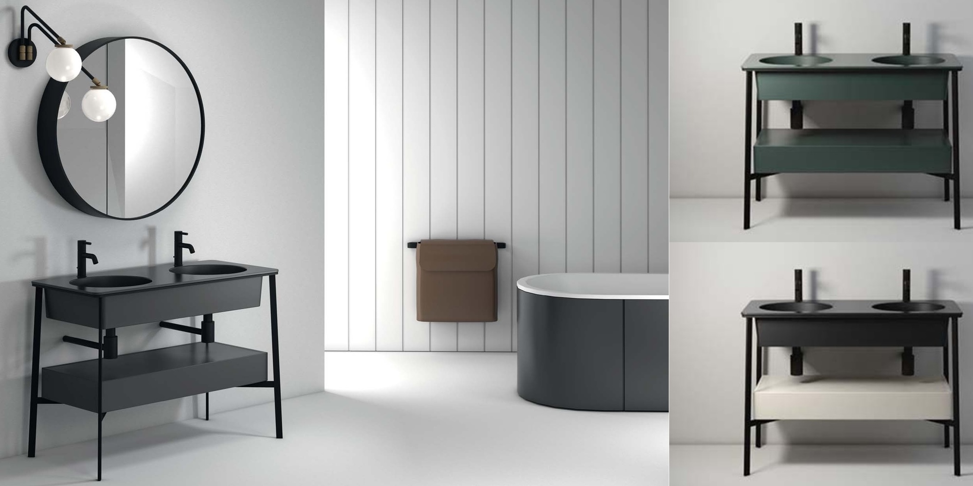 CIELO Композиция Doppio 110 с ящиком Catino черный матовый Ceramica Cielo CAOMAN - Вид №1