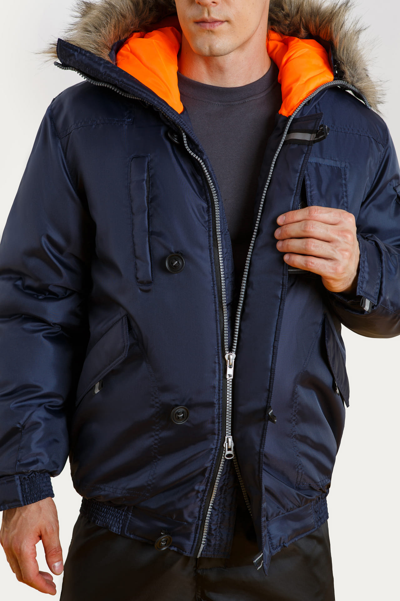 61390 Куртка "Север" зимняя темно-синяя  Зимняя спецодежда  размер 44-46/158-164  - Вид №10