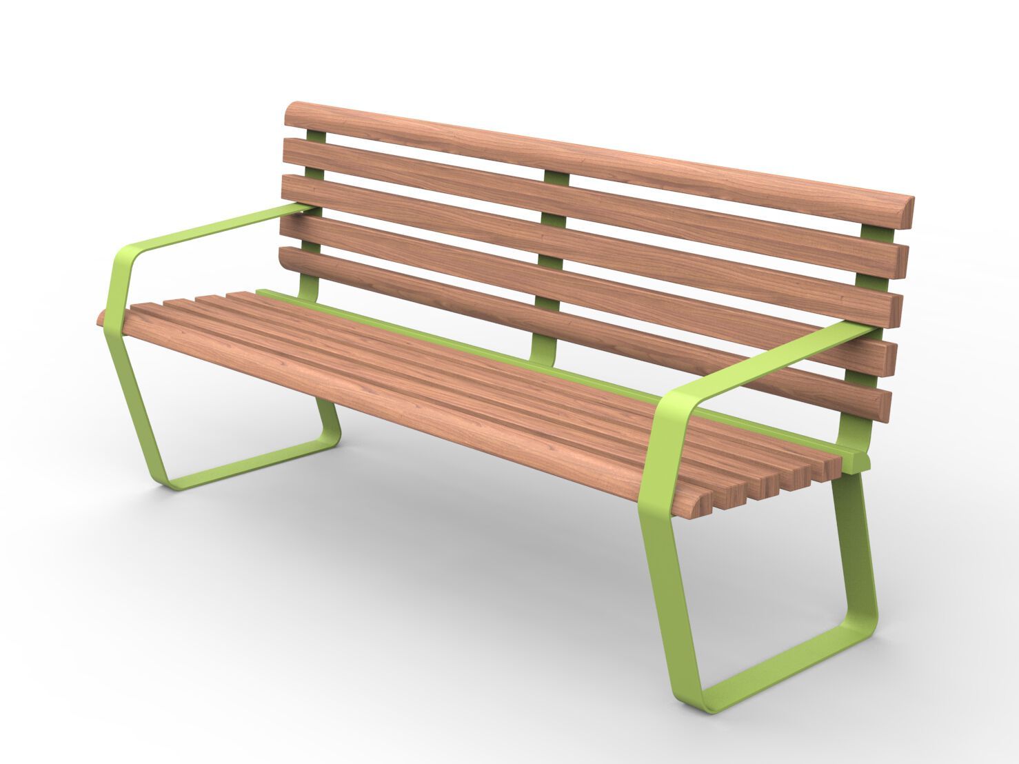 Деревянная скамья со спинкой и подлокотниками CITYSì LIME ARCH-00088184