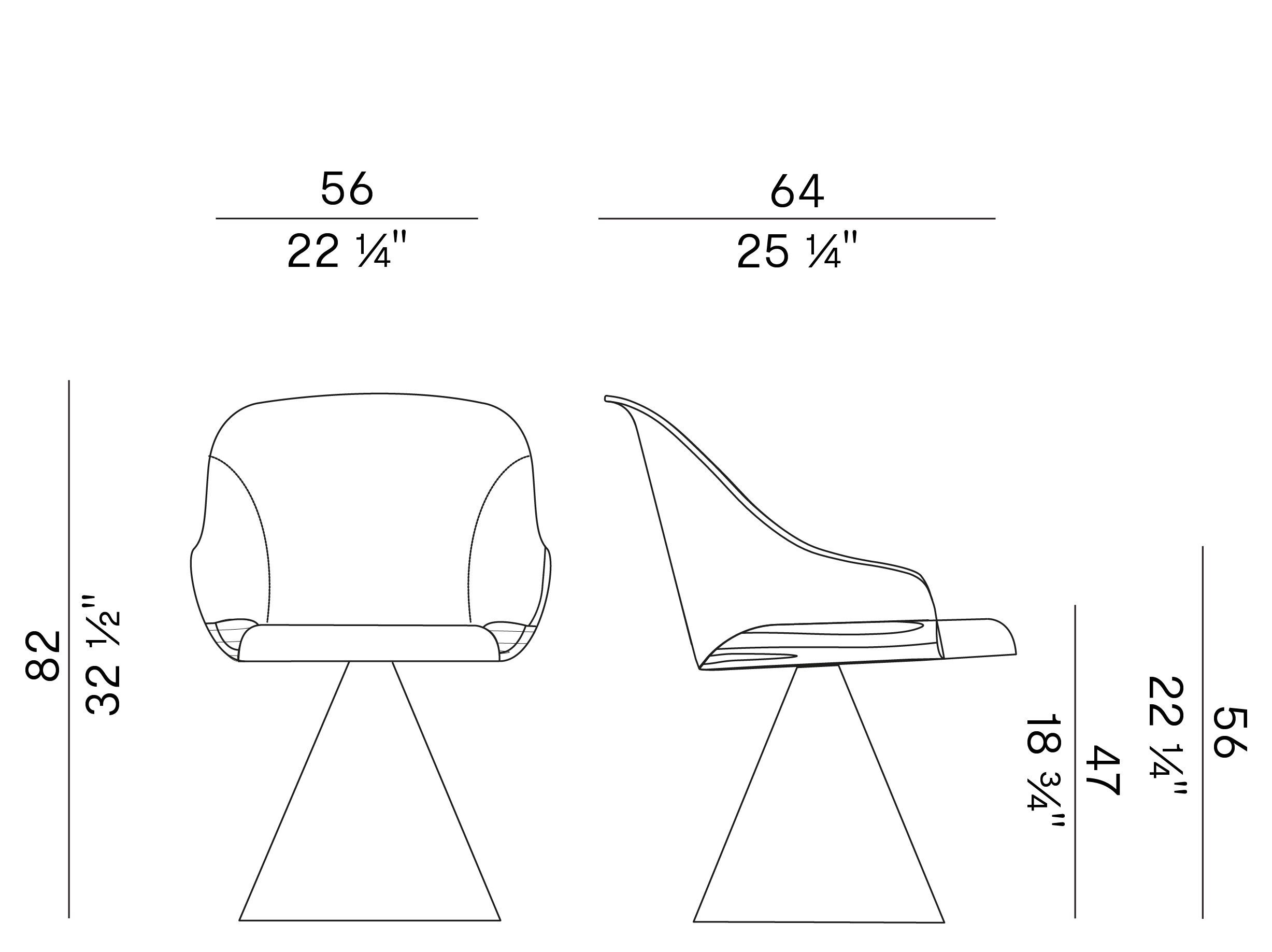Тканевый мягкий поворотный стул с подлокотниками Potocco Lyz ARCH-00035928 - Вид №3