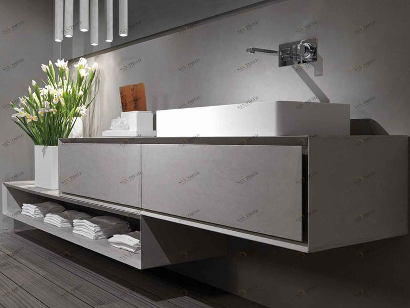 RIFRA Подвесная тумба под умывальник с отделкой под бетон K.one sun-id-1454389