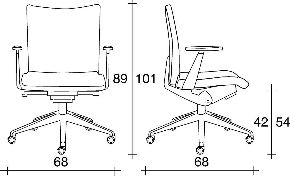 TALIN Офисное кресло из ткани с 5 спицами с подлокотниками на колесиках Aviamid sun-id-1361549 - Вид №1