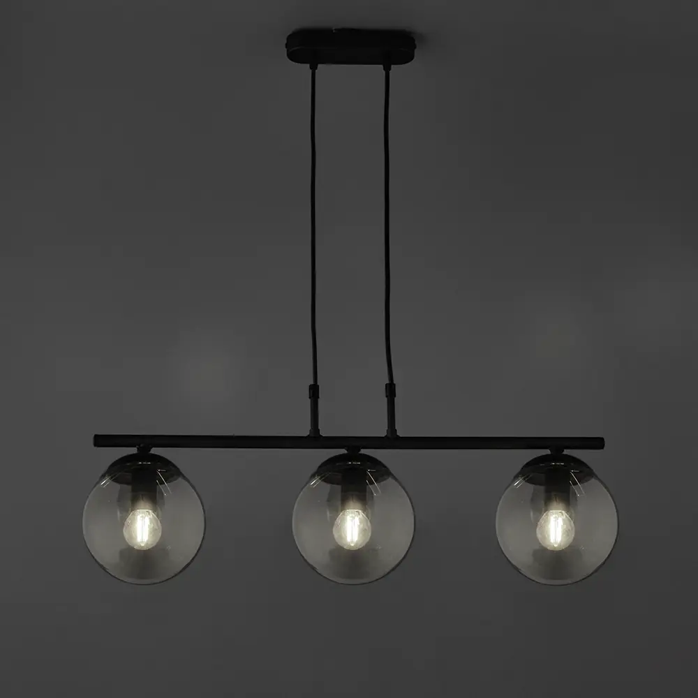 Подвесной светильник Vitaluce Евгения 3 лампы 9м² Е14 цвет черный матовый STLM-2122992 - Вид №1