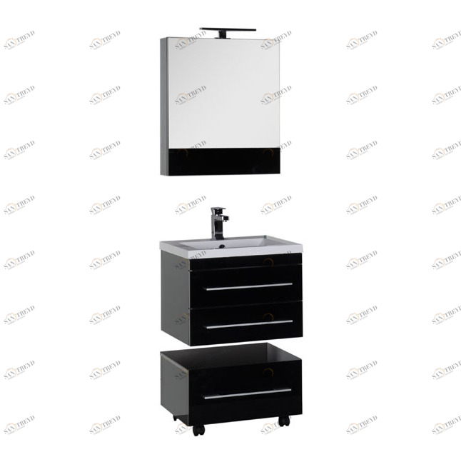 Комплект мебели Aquanet Верона 58 черный (подвесной 2 ящика) 00175470