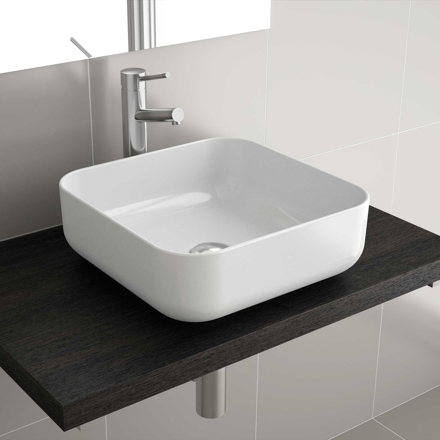 24554 SALGAR Раковина DOLCE 390 WHITE PORCELAIN 390 x 140 мм