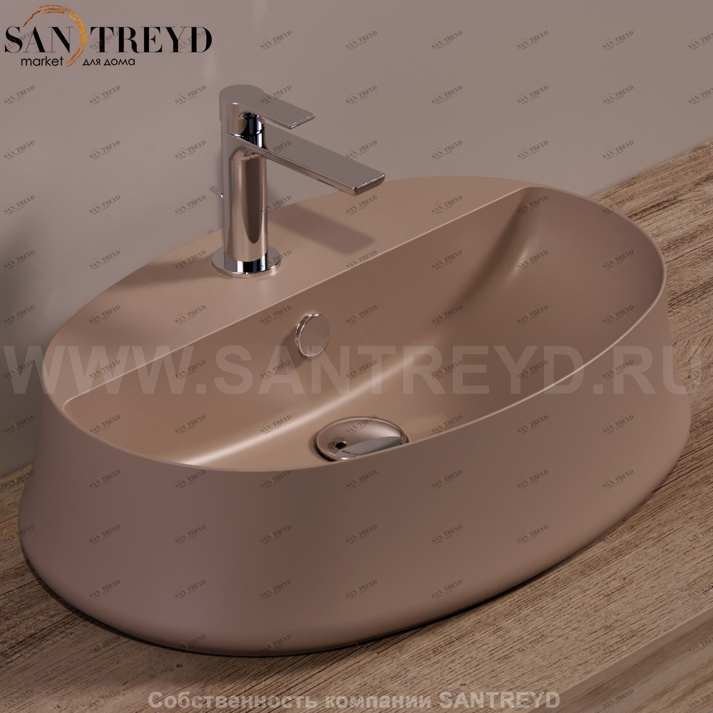 SH05MOKAMATT Накладная раковина на столешницу  овальная Simas Sharp