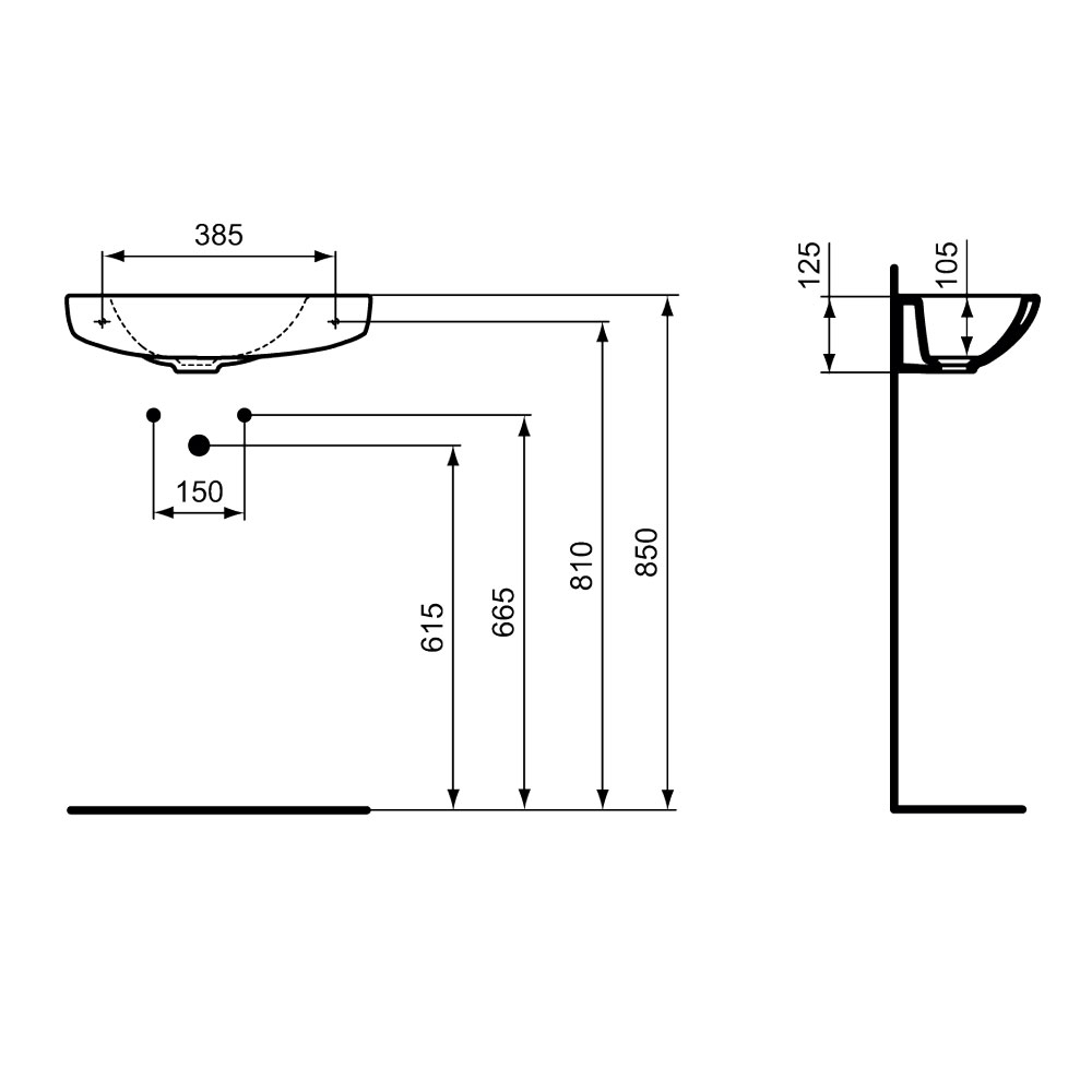 W449461 Раковина отдельностоящая для монтажа без пьедестала VIDIMA SEVA FRESH  - Вид №1