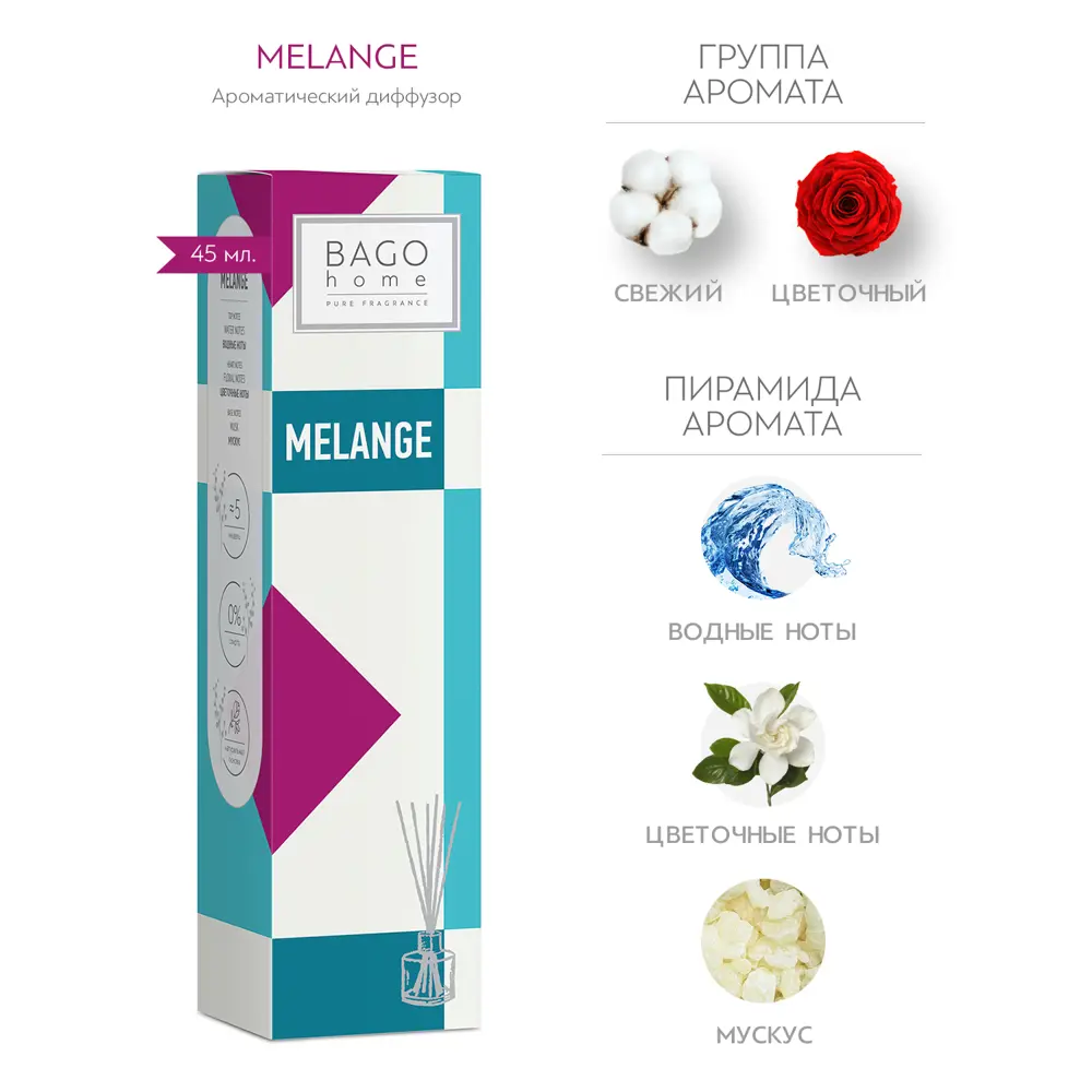 Ароматический диффузор Bago Home Melange 45 мл 86731835 STLM-2062311  - Вид №1