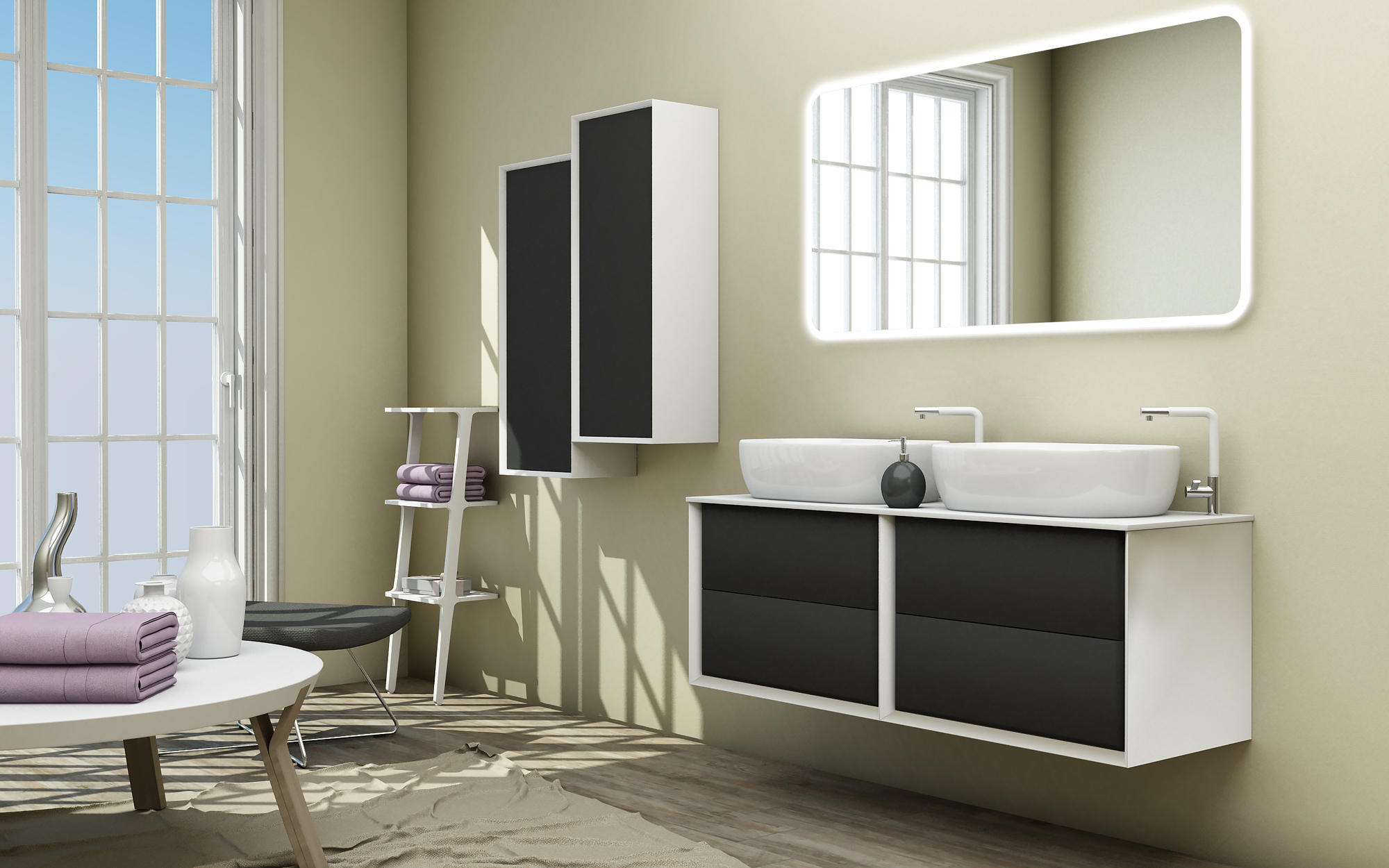 Мебель для ванной CEZARES BELLAGIO 140 Grafite - Вид №4