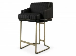 Porustudio Высокий стул из кожи с латунным основанием