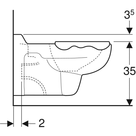 201710000 Детский подвесной унитаз Geberit Bambini, вертикальный смыв, с накладками для сиденья Geberit  - Вид №4