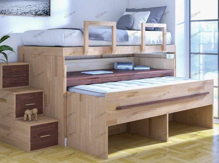 Cinius Выдвижная кровать-трансформер из массива дерева Spaziobed sun-id-1452327