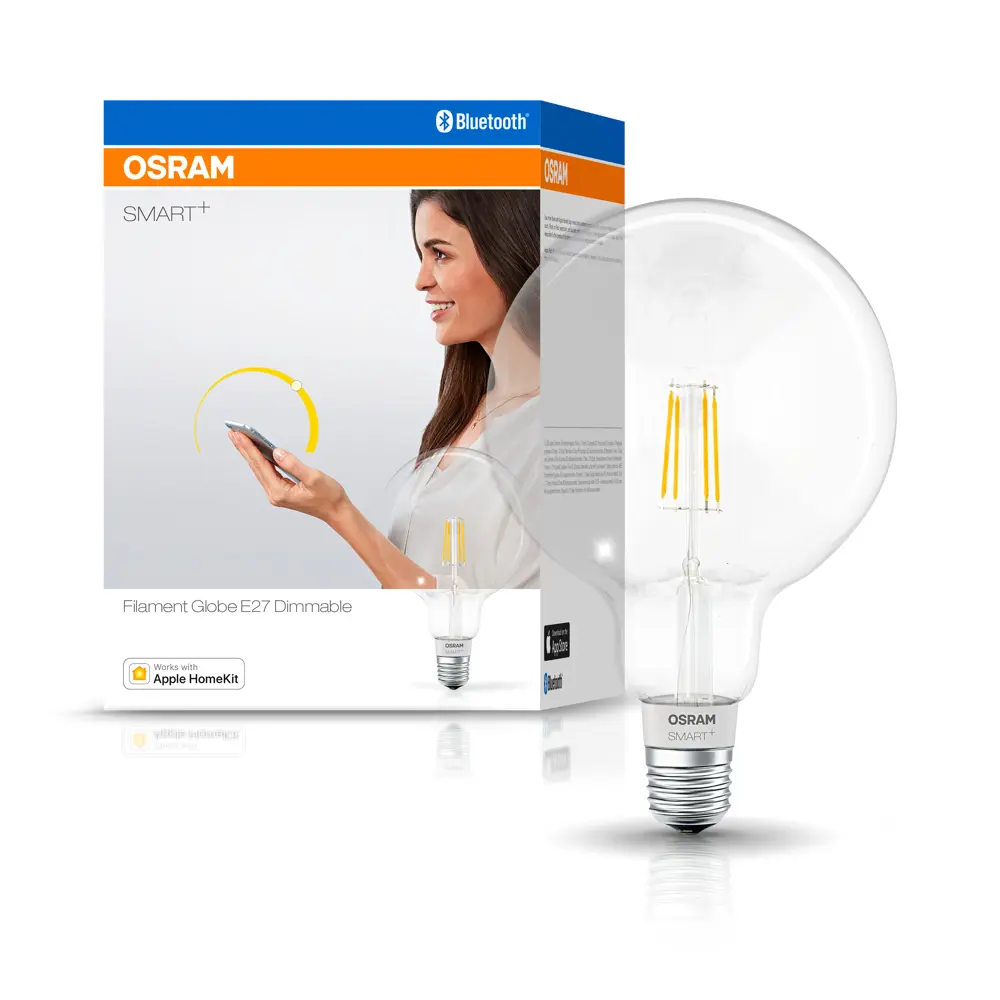 Лампа умная светодиодная Osram Smart Plus E27 220-240 В 5.5 Вт шар большой прозрачная 650 лм, теплый белый свет LEDVANCE STLM-2142052 - Вид №3