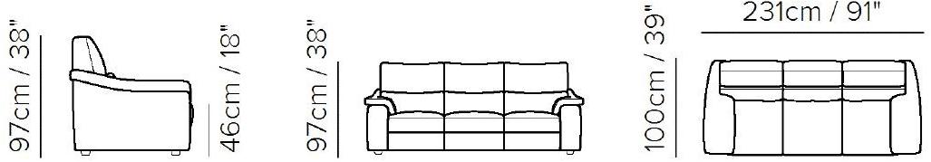 Natuzzi Кожаный диван-кресло с подставкой для ног sun-id-1407167 - Вид №1
