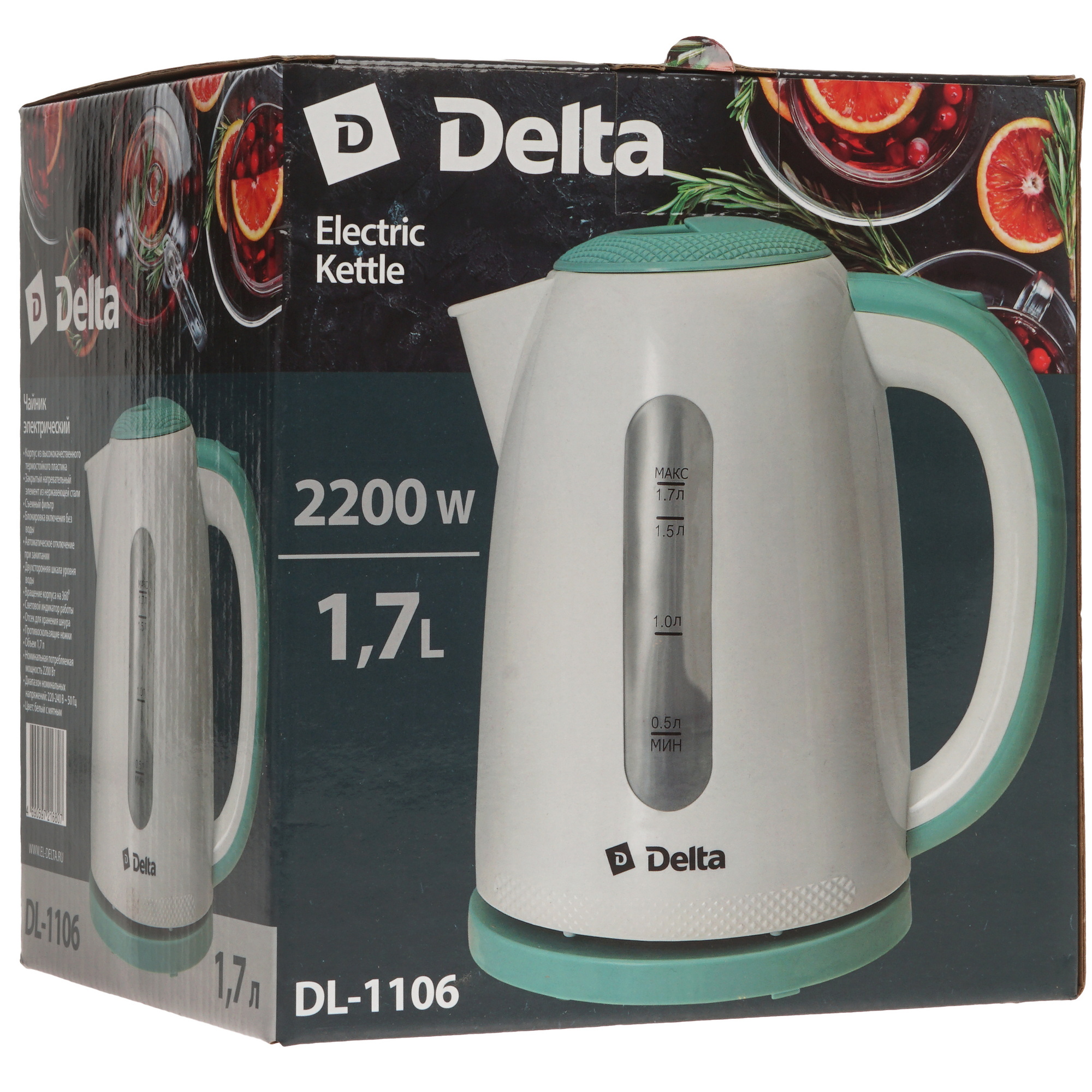 8195718 Электрочайник DELTA DL-1106 голубой STDN-0086975 - Вид №6