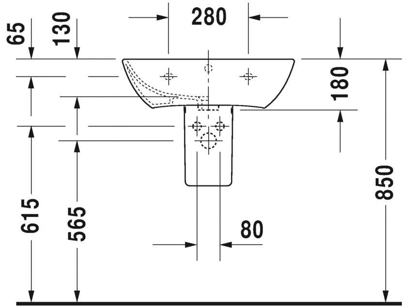 2335603230 Подвесная раковина настенная овальная Duravit ME BY STARCK - Вид №3