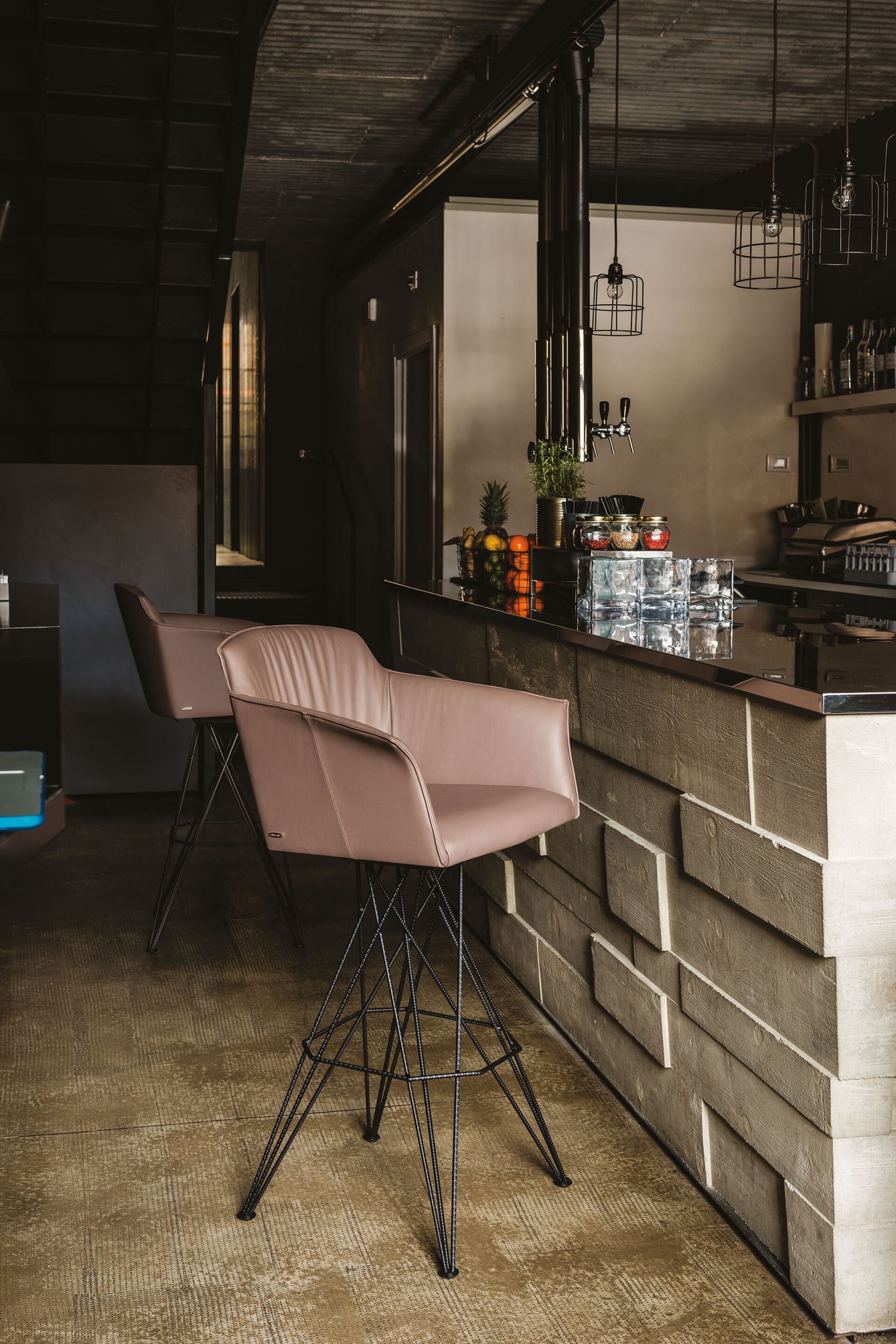 Кожаный поворотный высокий стул с подлокотниками Cattelan italia Flaminia-Flaminio ARCH-00072525 - Вид №3