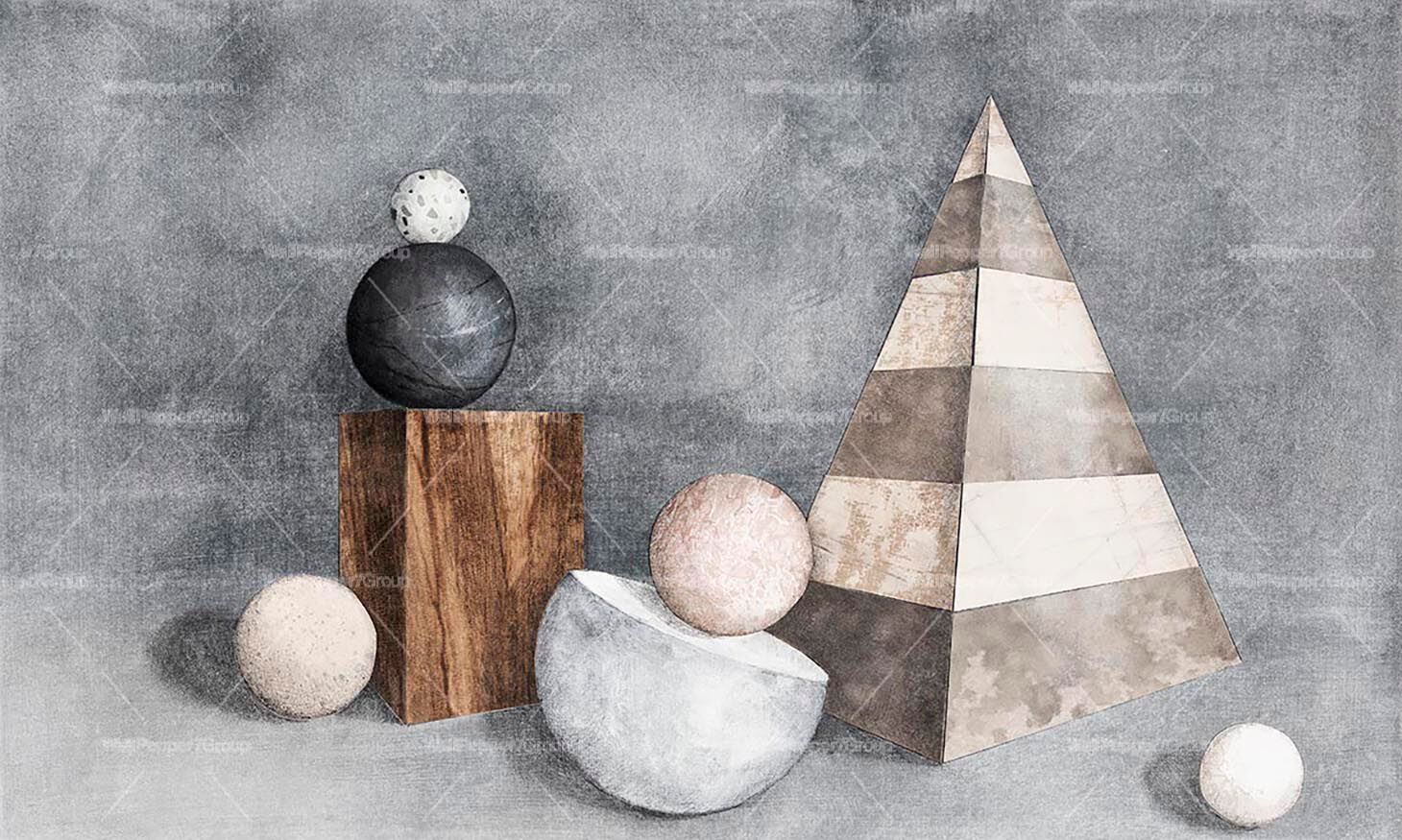 Геометрические обои ПВХ бесплатно, экологически чистые, моющиеся WallPepper STILL LIFE ARCH-00133877 - Вид №2