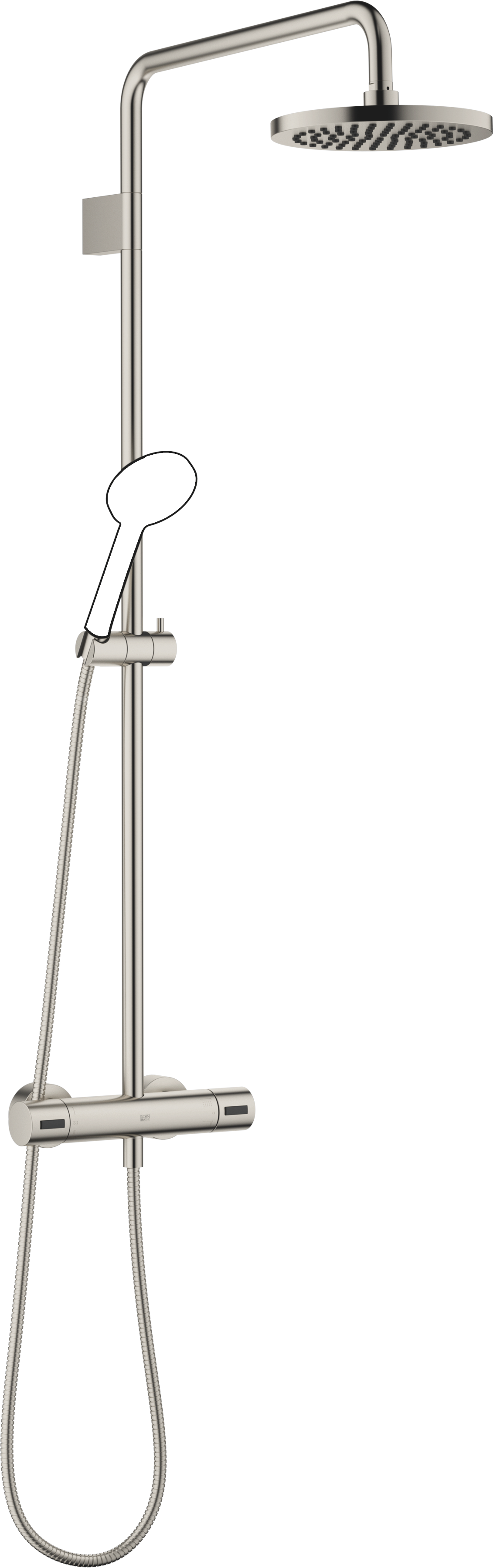 Душевая трубка с термостатом для душа без ручного душа FlowReduce - матовая платина