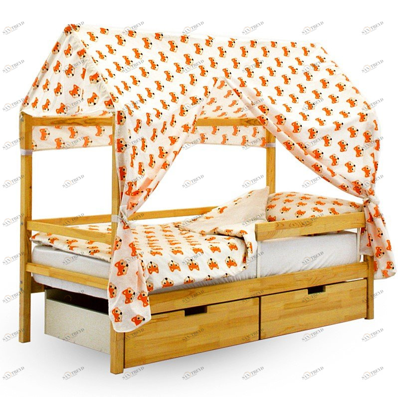 Крыша для кровати-домика текстильная Svogen "Лисички" БЕЛЬМАРКО  00-3833084 Оранжевый Santreyd 