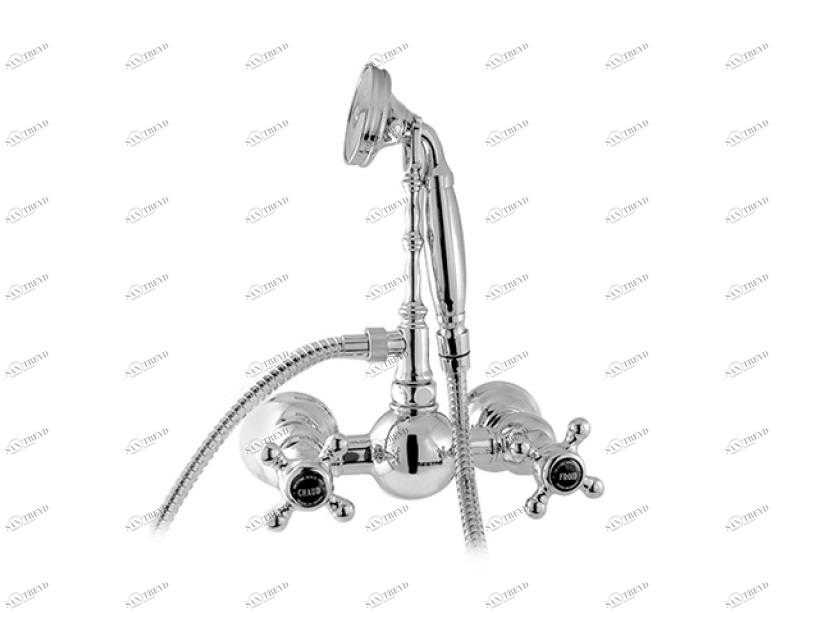 035019.N00.50 Смеситель для душа с черным фарфором Яркий хром Mestre RETRO