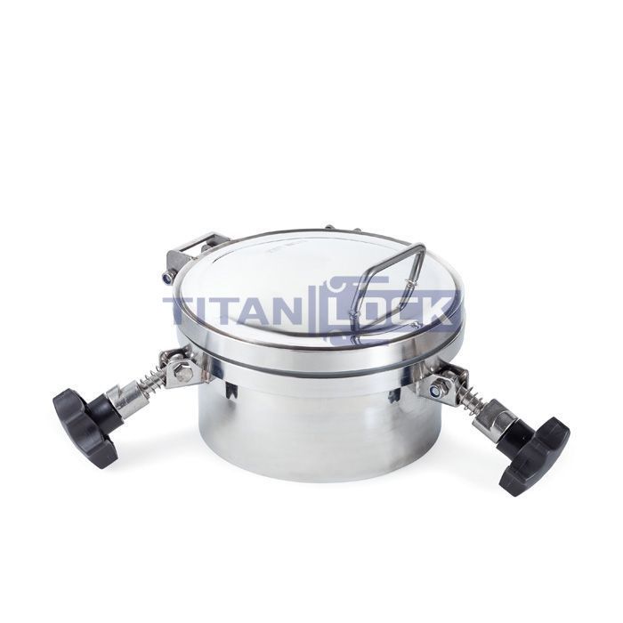 Люк круглый под давление нержавеющий DN200, пласт.ручки, TLTK200SHP TITAN LOCK  - Вид №2