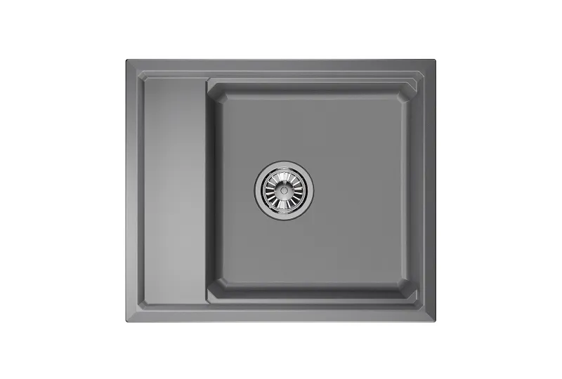 KS-6004, АЛЮМИНИУМ, кухонная мойка, кварц GRANULA 6004-ST300 - Вид №2