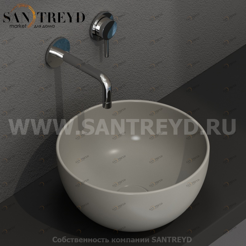 B6T30CC Накладная раковина на столешницу  круглая Ceramica Globo T-EDGE