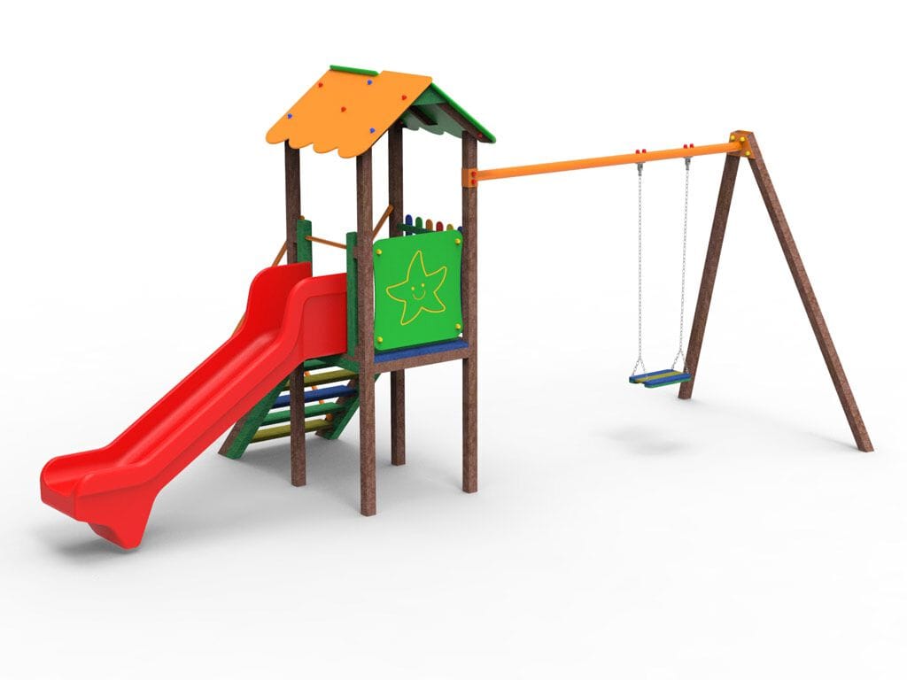 Рециркулированная пластиковая игровая структура EUROCOMITALIA TORRE CON ALTALENA ARCH-00148306 - Вид №1