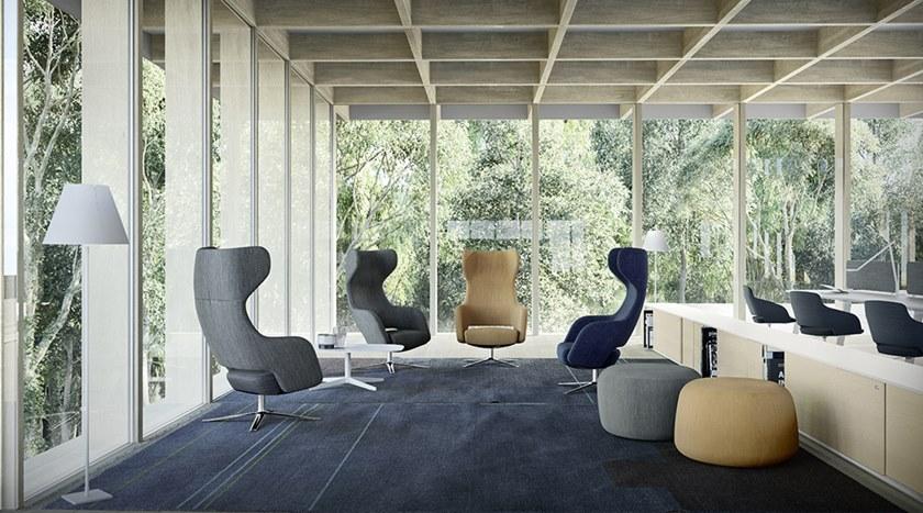 Sinetica Вращающееся кресло из ткани с 4 спицами и подлокотниками Captain sun-id-1437901 - Вид №4