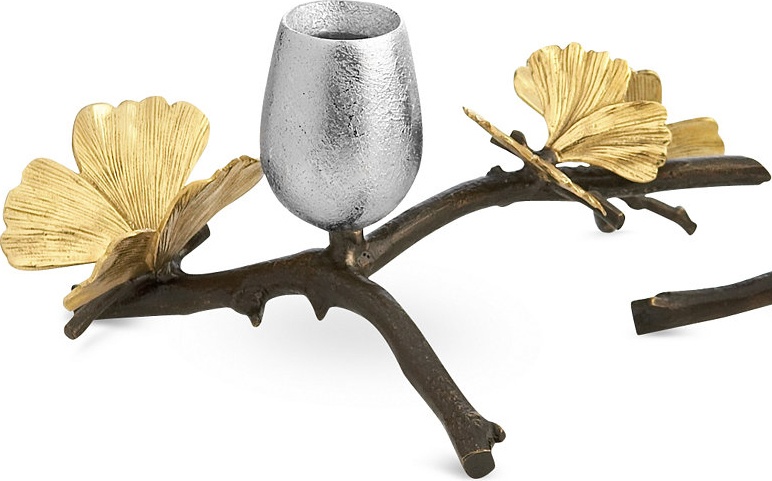 10564515 Michael Aram Набор подсвечников Michael Aram Бабочки гинкго 21см, сталь нержавеющая, 2шт Сталь нержавеющая 