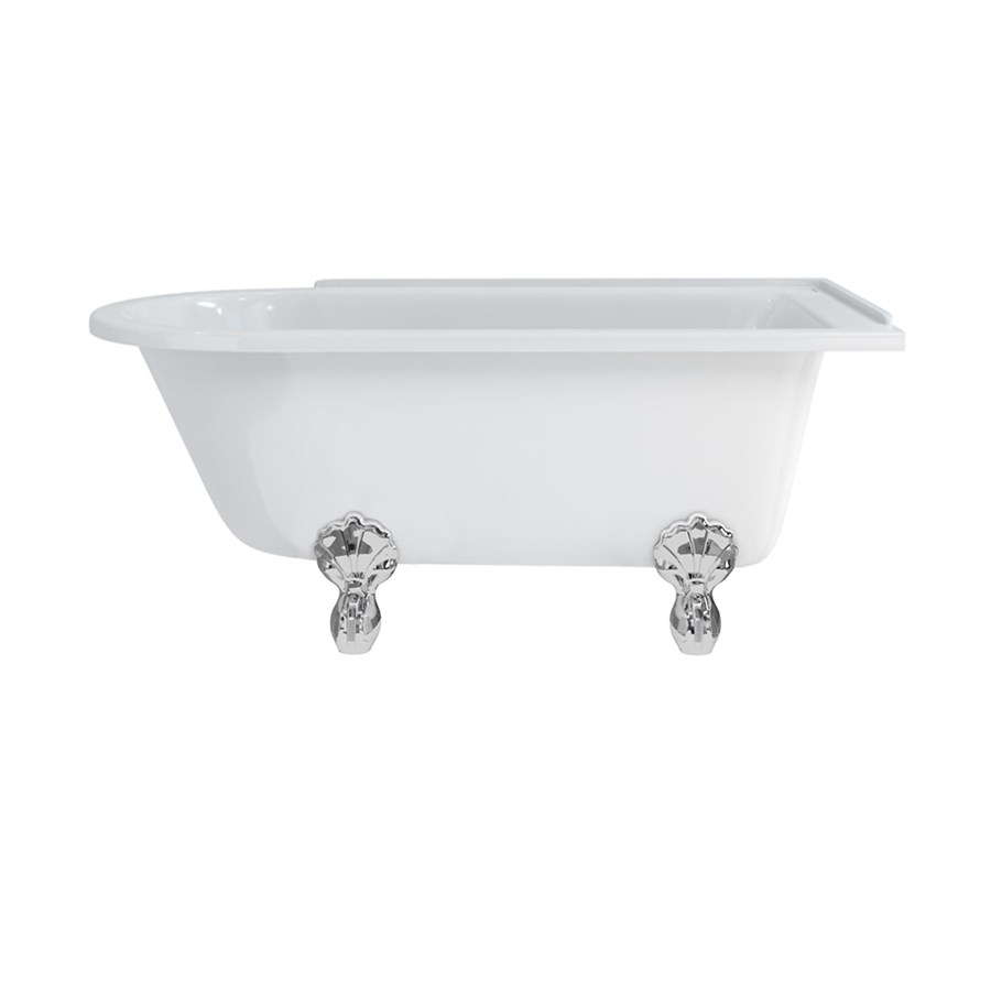 Burlington Душевая ванна для правой руки Hampton 150 см с роскошными ножками Правая рука с ножками Luxury Arc из хрома L2C E21 