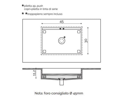 Прямоугольная раковина Corian® с столешницей Acquapazza Corian ® elements ARCH-00121110 - Вид №3