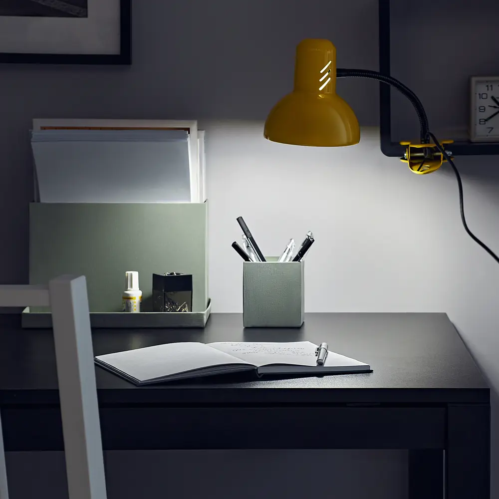Рабочая лампа настольная Семь огней Эйр на прищепке 1 лампа Е27 цвет жёлтый STLM-2155991 - Вид №10