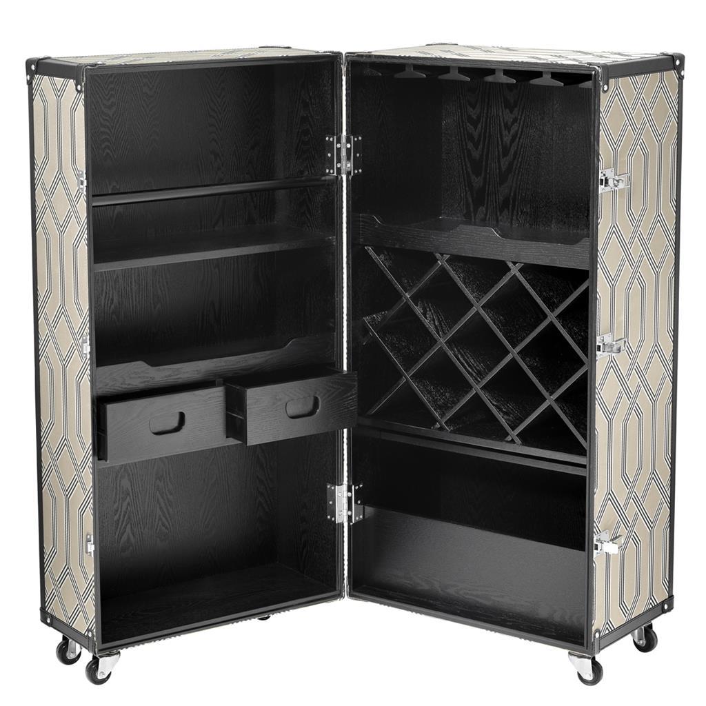 Барный шкаф-сундук на колесах венге Martini Bianco от Eichholtz EICHHOLTZ EICHHOLTZ 060704 Серый  - Вид №1