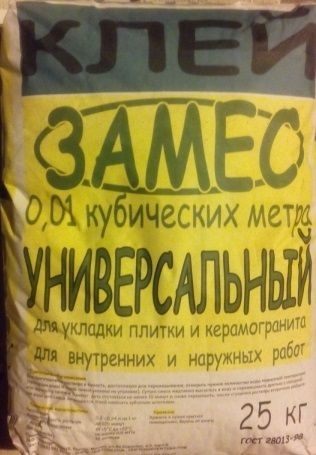 Плиточный клей Замес Универсальный 25кг 3533 - Вид №1