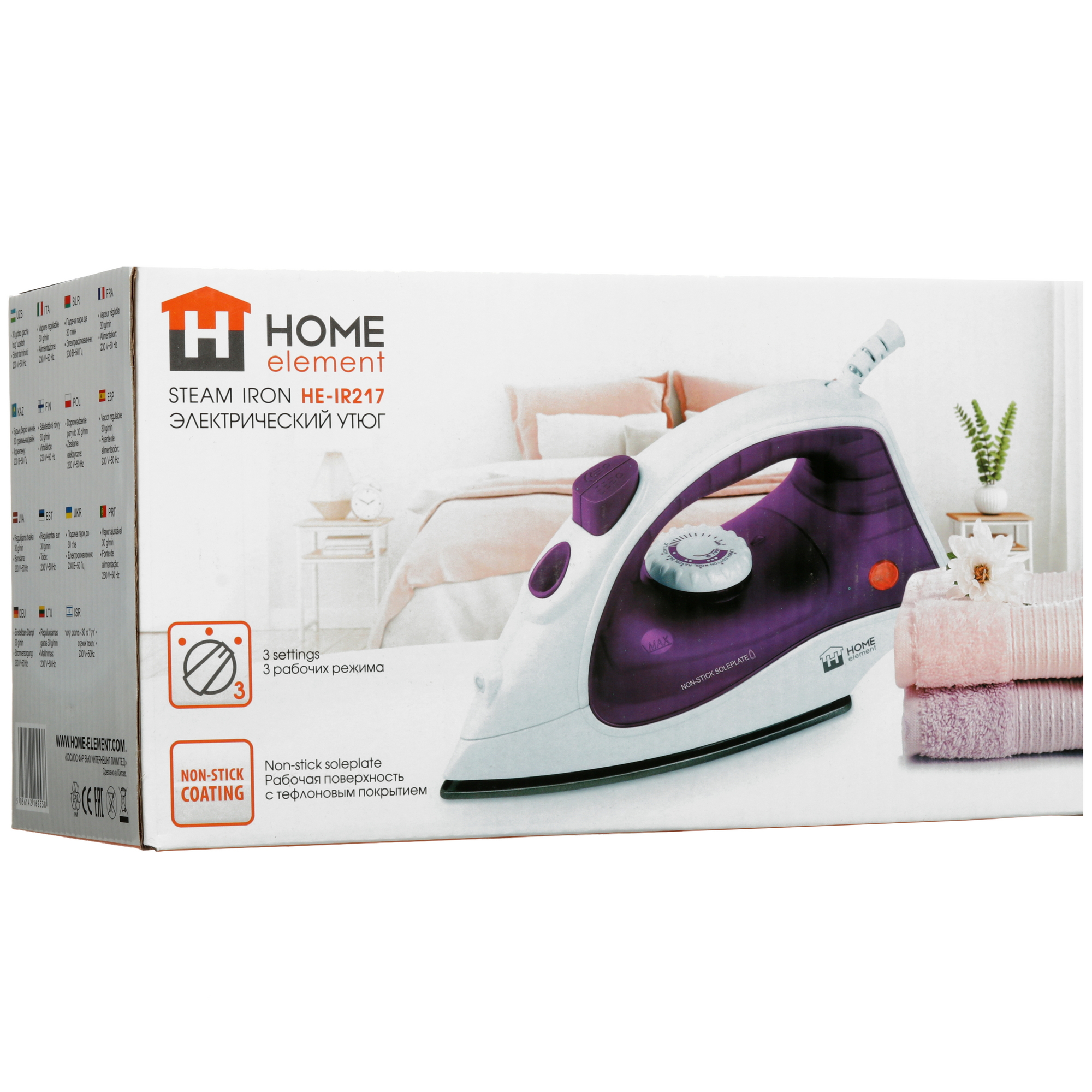 9096574 Утюг Home Element HE-IR217 розовый STDN-0052166 - Вид №9