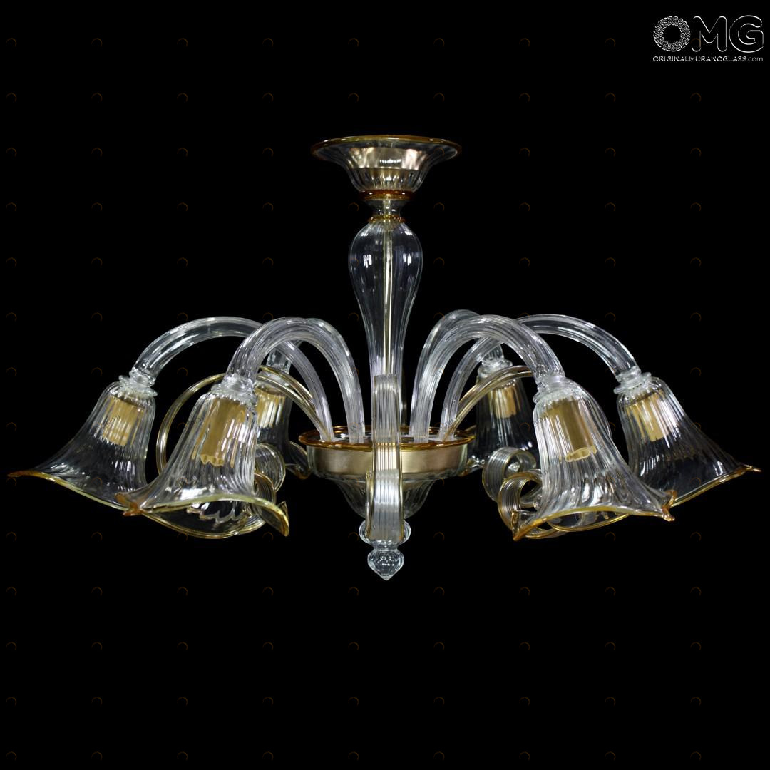 1136 ORIGINALMURANOGLASS Потолочный светильник Луна - Акватик - муранское стекло OMG 75 см 