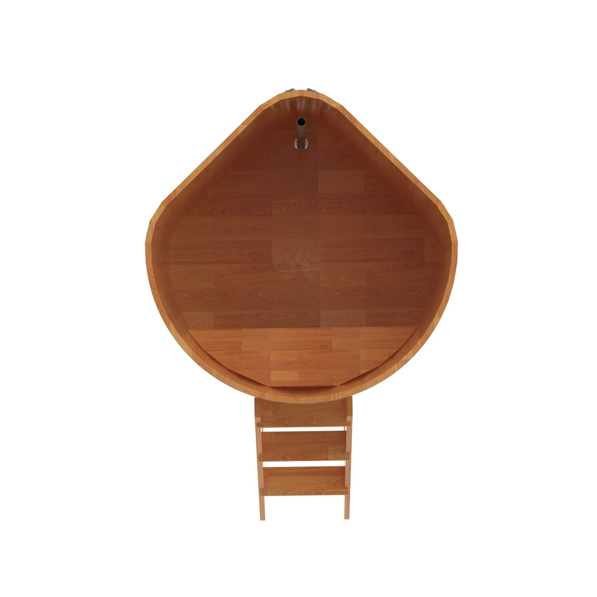 1577 Купель угловая из сращенных ламелей лиственницы 1,19х1,19х1,2 натуральная Alyarus  - Вид №5