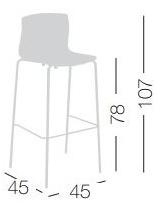 GABER Табурет высокий пластиковый с подставкой для ног Slot sun-id-1346417 - Вид №2