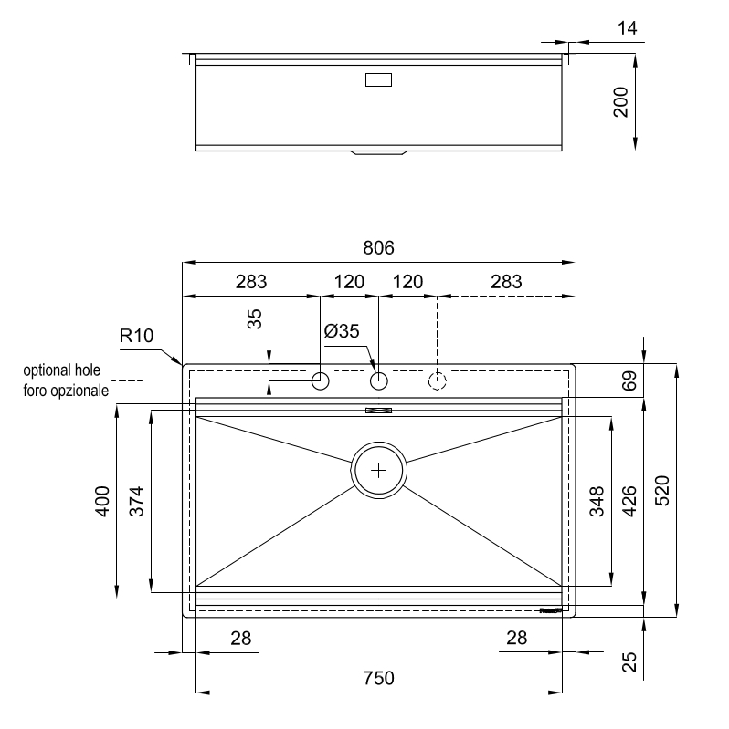 1034059 Мойка Milanello Gold workstation 1034 059 Fosterspa  - Вид №1