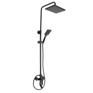 GFmark - Смеситель + стойка душевая "тропический душ" с двумя лейками под состаренную МЕДЬ, код: 5775