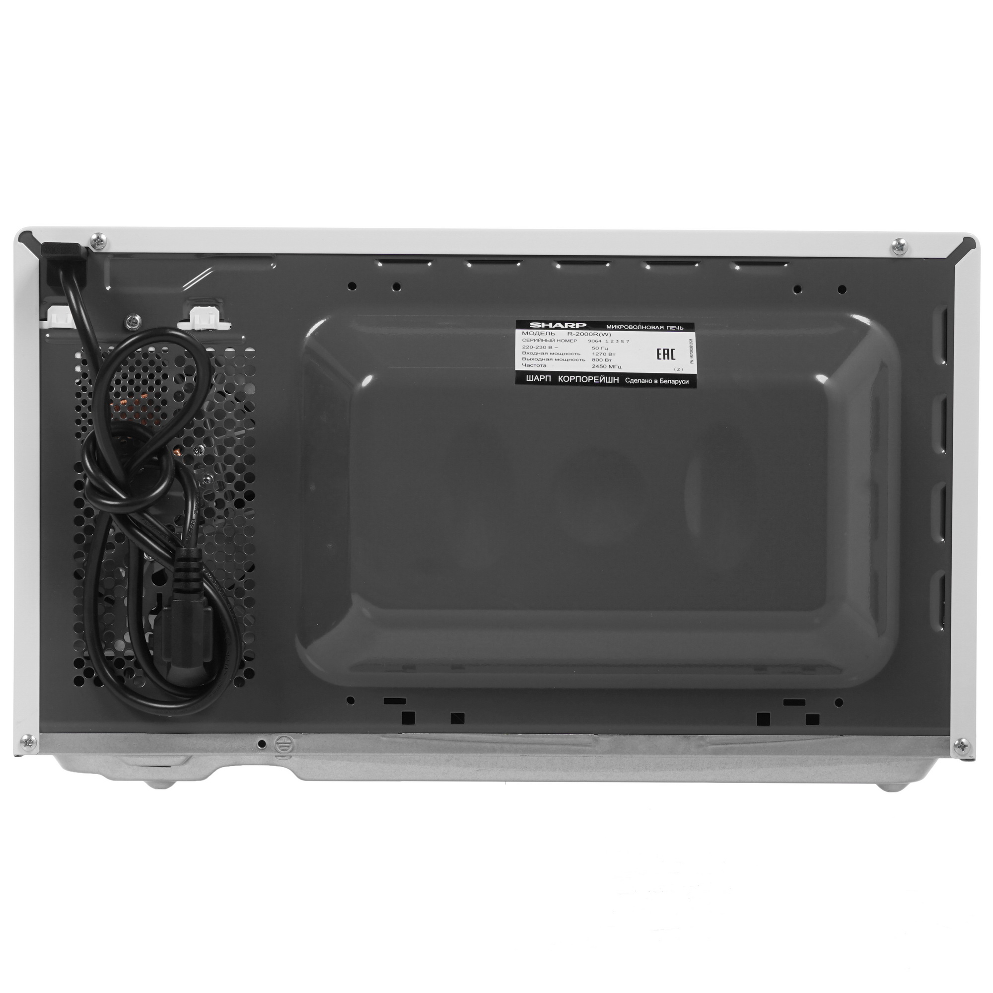 8119901 Микроволновая печь Sharp R-2000RW белый STDN-0055258 - Вид №6